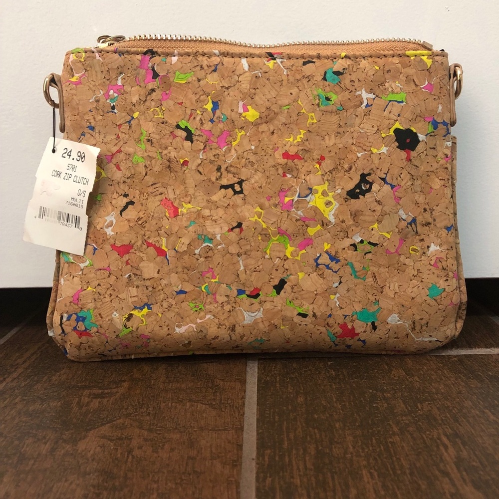 Multicolored cork purse